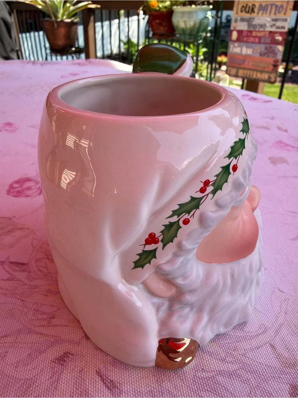 Lenox Santa Face Mug with Elf Handle - White, Green, Red